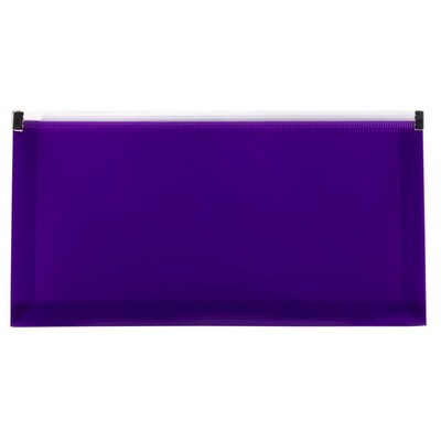 JAM Paper® #10 Plastic Envelopes with Zip Closure, 5 x 10, Purple Poly, 12/pack (921Z1PU)