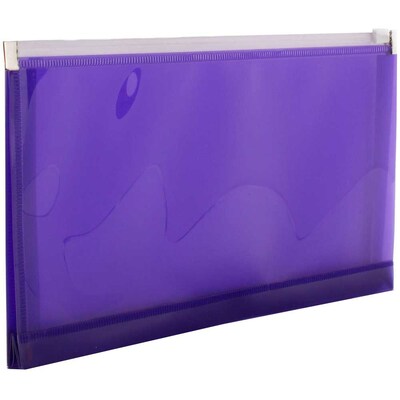 JAM Paper® #10 Plastic Envelopes with Zip Closure, 5 x 10, Purple Poly, 12/pack (921Z1PU)