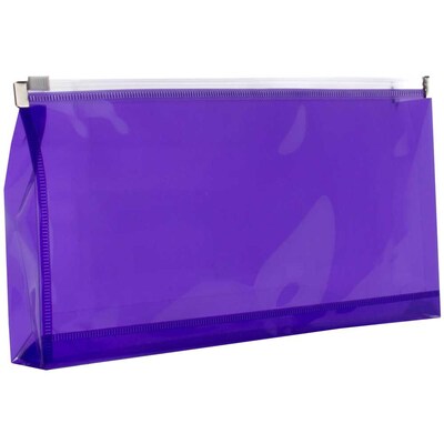 JAM Paper® #10 Plastic Envelopes with Zip Closure, 5 x 10, Purple Poly, 12/pack (921Z1PU)