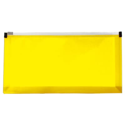 JAM Paper® #10 Plastic Envelopes with Zip Closure, 5 x 10, Yellow Poly, 12/pack (921Z1YE)