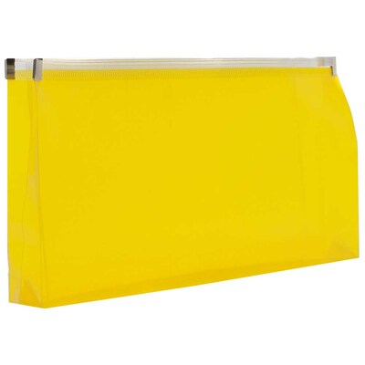 JAM Paper® #10 Plastic Envelopes with Zip Closure, 5 x 10, Yellow Poly, 12/pack (921Z1YE)