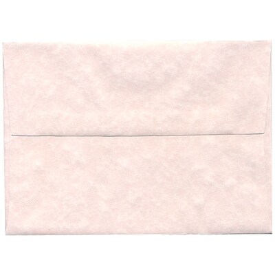 JAM Paper A7 Parchment Invitation Envelopes, 5.25 x 7.25, Pink Recycled, 50/Pack (97834I)