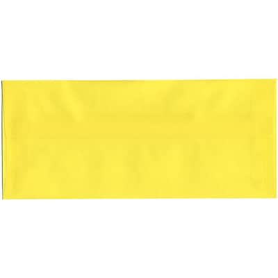 JAM Paper #10 Business Translucent Vellum Envelopes, 4.125 x 9.5, Primary Yellow, Bulk 500/Box (PACV