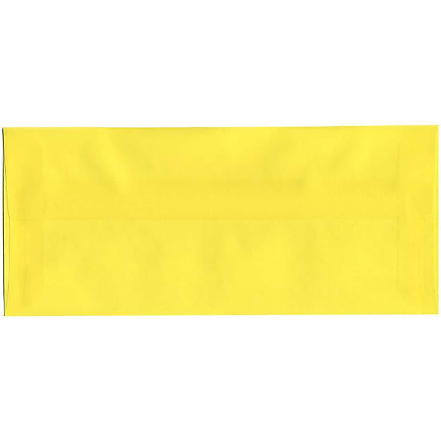 JAM Paper #10 Business Translucent Vellum Envelopes, 4.125 x 9.5, Primary Yellow, Bulk 500/Box (PACV356H)
