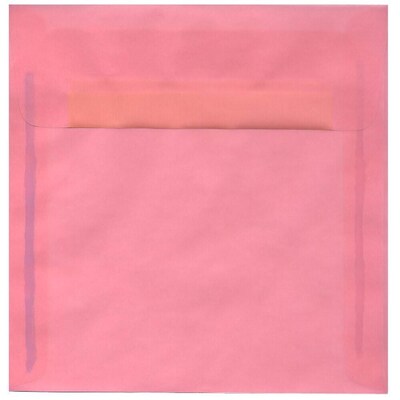 JAM Paper 8.5 x 8.5 Square Translucent Vellum Invitation Envelopes, Blush Pink, 50/Pack (PACV598I)