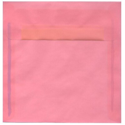 JAM Paper 8.5 x 8.5 Square Translucent Vellum Invitation Envelopes, Blush Pink, 50/Pack (PACV598I)