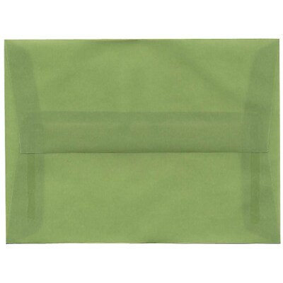 JAM Paper® A6 Translucent Vellum Invitation Envelopes, 4.75 x 6.5, Leaf Green, Bulk 250/Box (PACV653H)