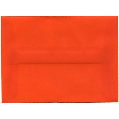 JAM Paper® A6 Translucent Vellum Invitation Envelopes, 4.75 x 6.5, Orange, 50/Pack (PACV669I)