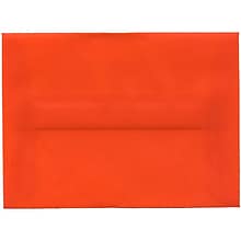 JAM Paper® A6 Translucent Vellum Invitation Envelopes, 4.75 x 6.5, Orange, 50/Pack (PACV669I)