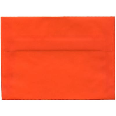 JAM Paper® A7 Invitation Envelopes, 5.25 x 7.25, Orange Translucent Vellum, 50/pack (PACV719I)