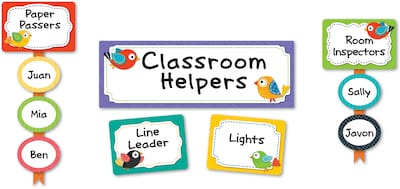 Carson-Dellosa Boho Birds Classroom Management Bulletin Board Set, 53 Pieces/Set