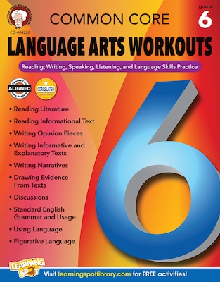 Mark Twain Common Core Language Arts Workouts Resource Book for Grade 6