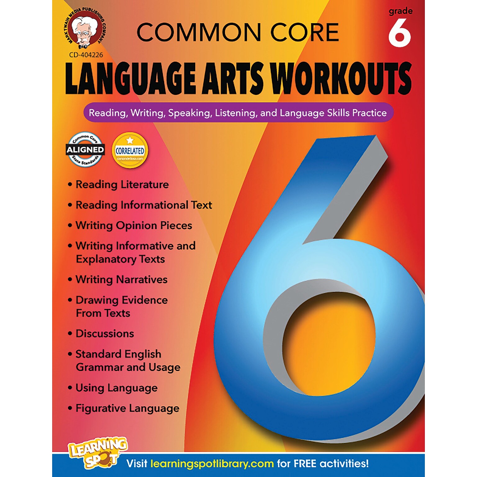 Mark Twain Common Core Language Arts Workouts Resource Book for Grade 6