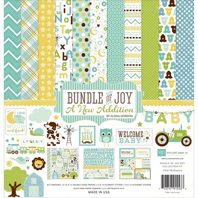 Echo Park Paper Collection Kit 12 x 12 inch, Baby Boy