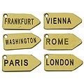 FabScraps Embellishment Travel Tags Brass 0.75 x 1.75 inch