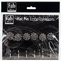FabScraps Pin Embellishments Silver 8 x 8 inch, Rose