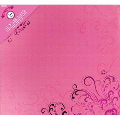 Colorbok Post Bound Album 12 x 12 inch, Pink Butterflies