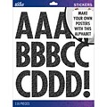 Sticko Alphabet Stickers X-Large, Black Glitter Futura