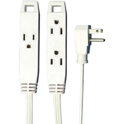 AXIS 3-Outlet Indoor Extension Cord, 8ft, White
