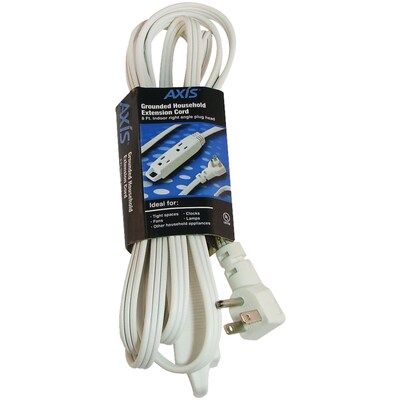 AXIS 3-Outlet Indoor Extension Cord, 8ft, White