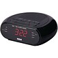 RCA® AM/FM Alarm Clock With Red LED And Dual Wake, Black (AVXRC205)