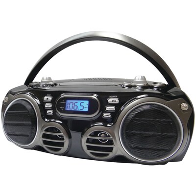 Sylvania SRCD682BT Bluetooth Portable CD Boom Box With AM/FM Radio, 6 W