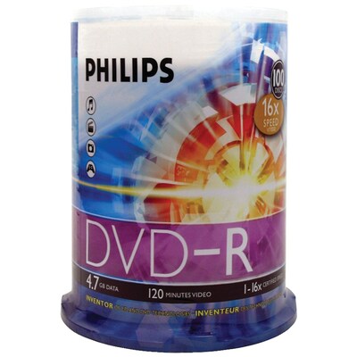 Philips Value Pack DM4S6B00F/17 16x DVD-R, 100/Pack