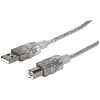 Manhattan® 15 Hi-Speed USB 2.0 Male/Male Cable, Translucent Silver