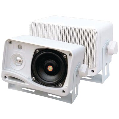 Pyle® PLMR24 Hydra 3 1/2 3-Way Weather Proof Mini Box Speaker System, 200 W, White