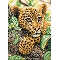 Dimensions 70-65118 Multicolor 7 x 5 Gold Petite Leopard Cub Counted Cross Stitch Kit