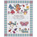 Janlynn 21-1417 Multicolor 12.75 x 9.75 Bug In A Rug Sampler Counted Cross Stitch Kit