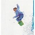 Thea Gouverneur TG3055A Multicolor 6.75 x 6.25 Counted Cross Stitch Kit, Snowboarder