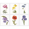 Thea Gouverneur TG3085A Multicolor 8x6.75 Floral Studies 5 On Aida Counted Cross Stitch Kit, 6/Set