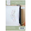 Tobin T232045 White 20 x 30 Good Night Stamped Pillowcase For Embroidery, 2/Pack