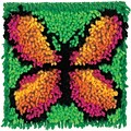 Wonderart 426137C Multicolor 8 x 8 Latch Hook Kit, Butterfly
