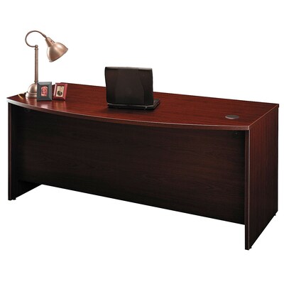 Bush Business Furniture Westfield 72"W Bow Front Desk, Mahogany (WC36746)