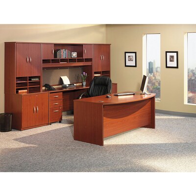 Bush Business Furniture Westfield 72W Bow Front Desk, Mahogany (WC36746)