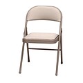 Sudden Comfort Deluxe Metal & Fabric Folding Chair; Chicory Lace & Dune, 4/Carton