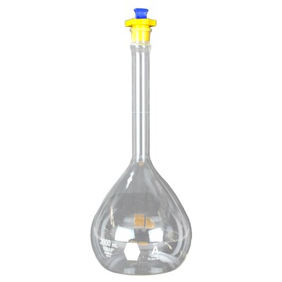 Kimble Chase LLC Volumetric Flask with Polyethylene Stopper; Class A, 2000ml