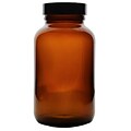 Kimble Chase LLC Amber Glass Wide Mouth Packer Bottle with Cap, 250 ml, 12/Case