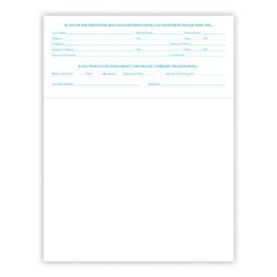 Solid Color Laser Statements, Style B, with Credit Card Information, Blue
