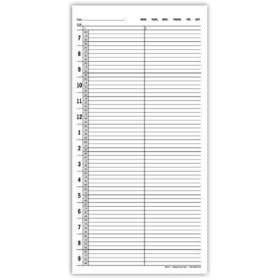 Multi-Copy Standard Scheduling Sheets, 7:00am-10:00pm, 15-Minute Intervals, 2 Columns