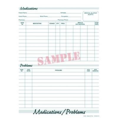 Medical Arts Press® Medication and Problem List Form; Green FormFamily™