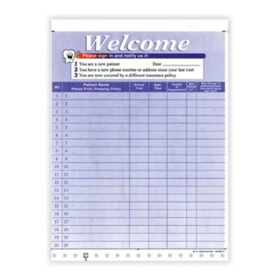 Medical Arts Press® Designer Privacy Sign-In Sheets, Dental, Happy Tooth