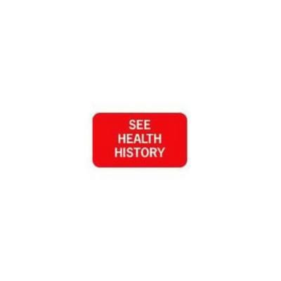 Medical Arts Press® Chart Alert Medical Labels, See Health History, Red, 0.875 x 1.5 inch, 500 Labels