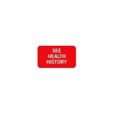 Medical Arts Press® Chart Alert Medical Labels, See Health History, Red, 0.875 x 1.5 inch, 500 Label