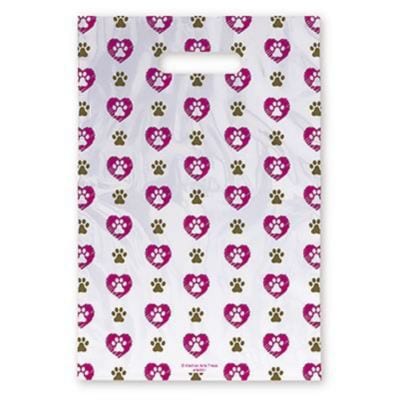 Medical Arts Press® Veterinary Scatter Print Bags, 9x13,  Paw Print, Heart