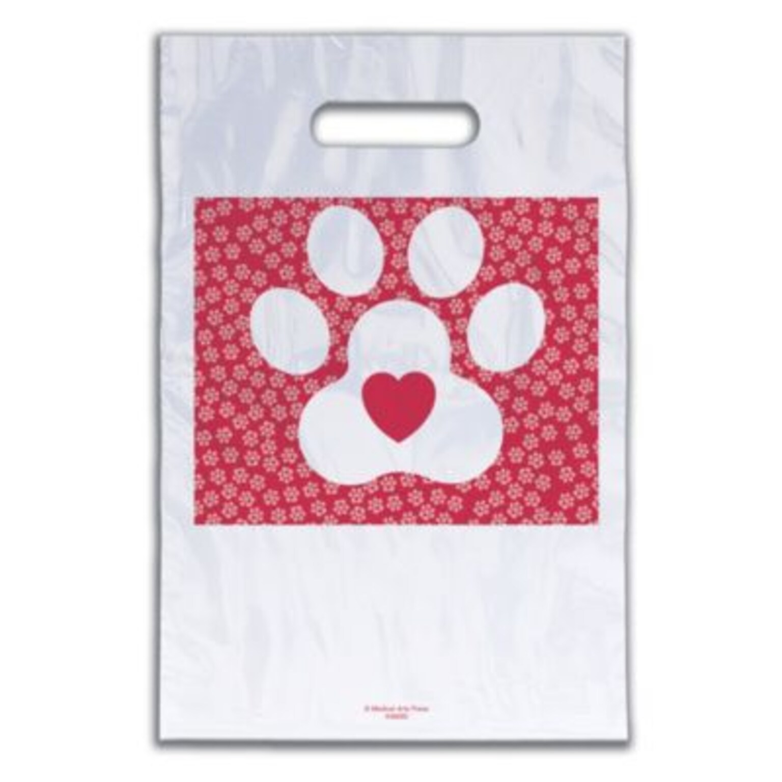 Medical Arts Press® Veterinary Non-Personalized 1-Color Supply Bags; 9 x 13, Paw Print, 100 Bags, (36695)