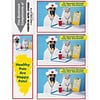 Humorous 3-Up Laser Postcards with Bookmark, Doctor Cat, Nurse Dog, 150 Postcards/Pack