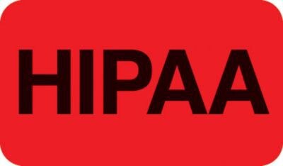 Patient Record Labels, HIPAA, Fluorescent Red, 0.875 x 1.5 inch, 250 Labels